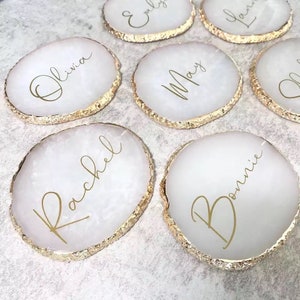 Resin Style Agate Coaster Personalised , Wedding Coaster, Wedding Favour, Favor, Present, Jewellery Tray, Wedding Favour Couple Coaster