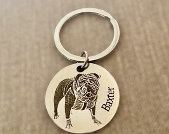 Actual Photo Engraved Keyring with Any Image | Pet Keyring | Picture Keyring | Pet Portrait | Laser Engraved | Dog Cat | Personalised Gift