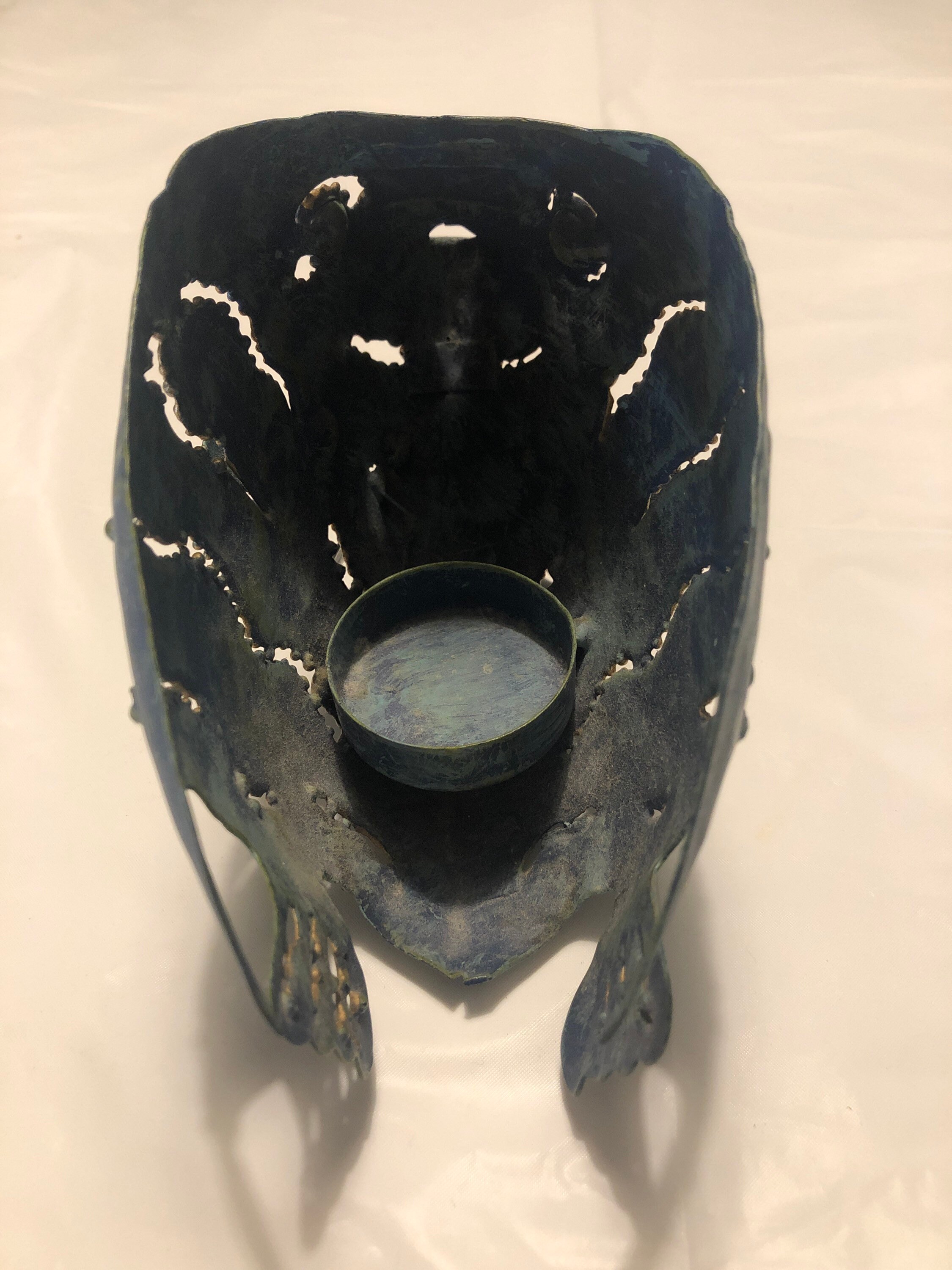 Blue Fish Candle Holder Etsy