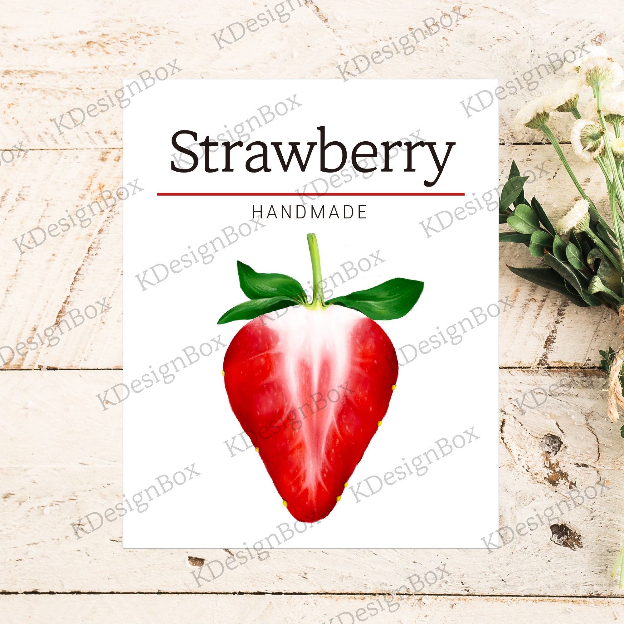 Printable Strawberry Labels Printable Strawberry Tags DIY | Etsy