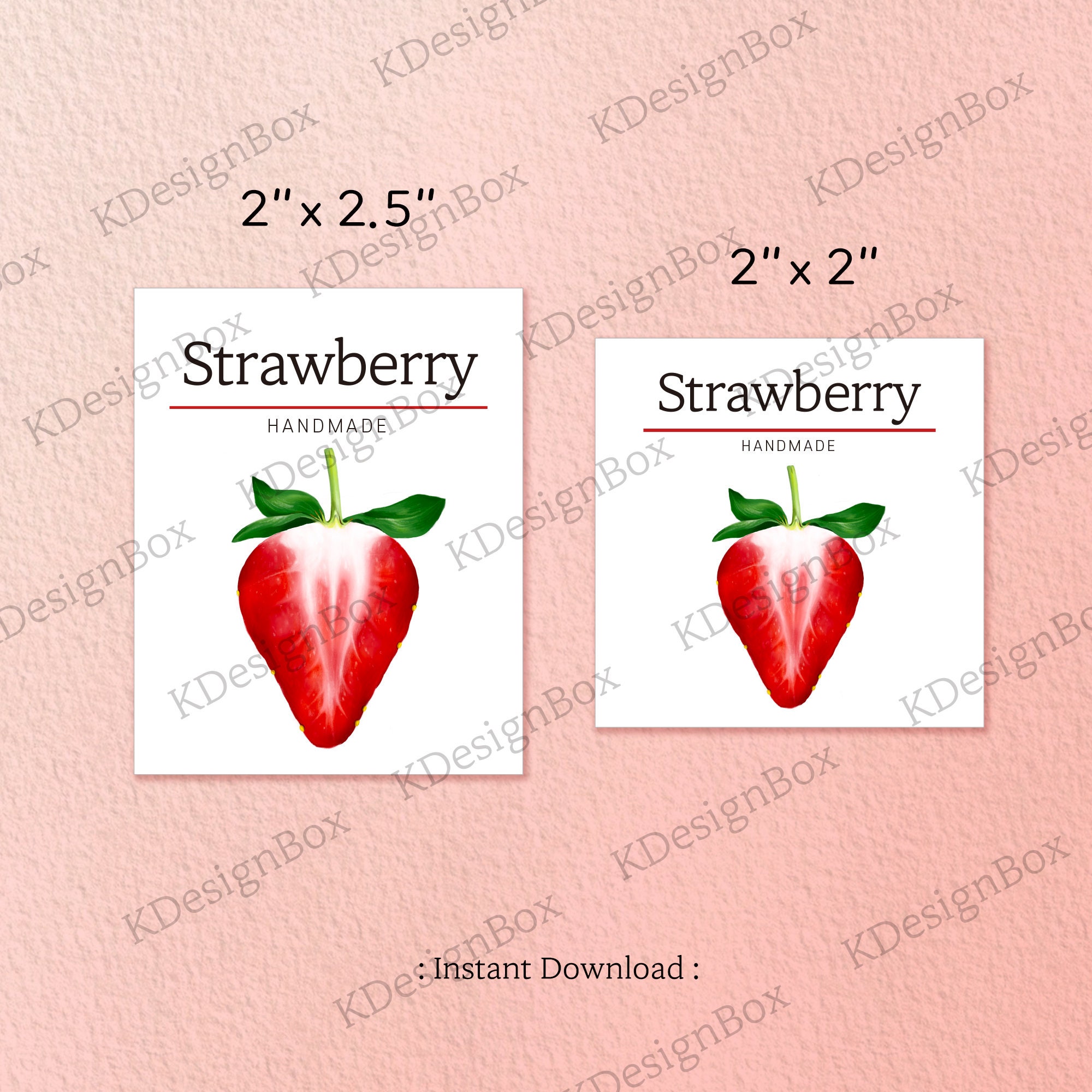 Printable Strawberry Labels Printable Strawberry Tags DIY | Etsy