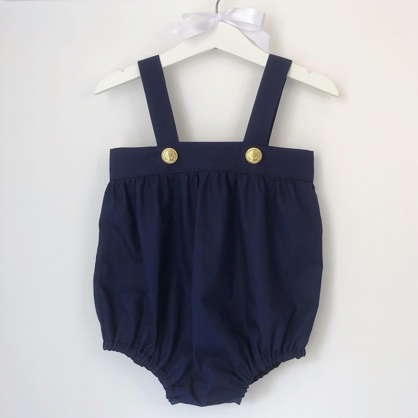 Boys Navy Blue Sailor Romper 23 Years Etsy