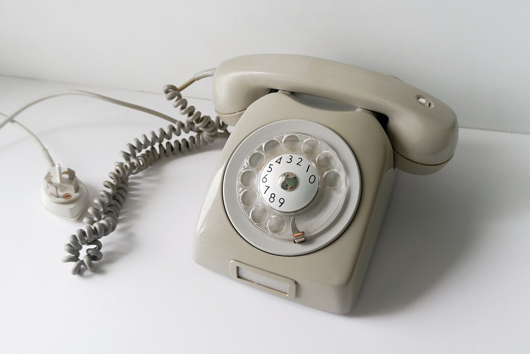 ビンテージ スウェーデン製回転式固定電話 | グレー  グレージュ