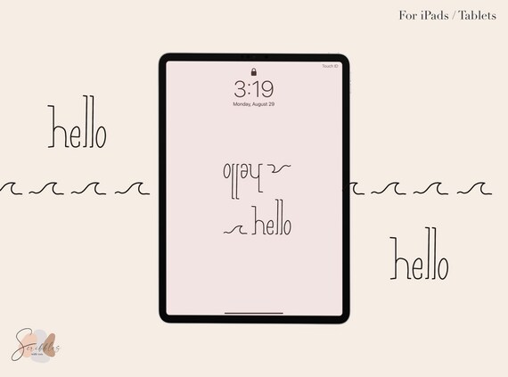 Wave Hello Ipad Wallpaper Funny Message Minimal Abstract - Etsy Wave Hello Ipad Wallpaper Funny Message Minimal Abstract - Etsy