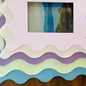 Wavy Edge Acrylic Picture Frame: Pastel Easter Decor, 4x6 Custom Photo Frame