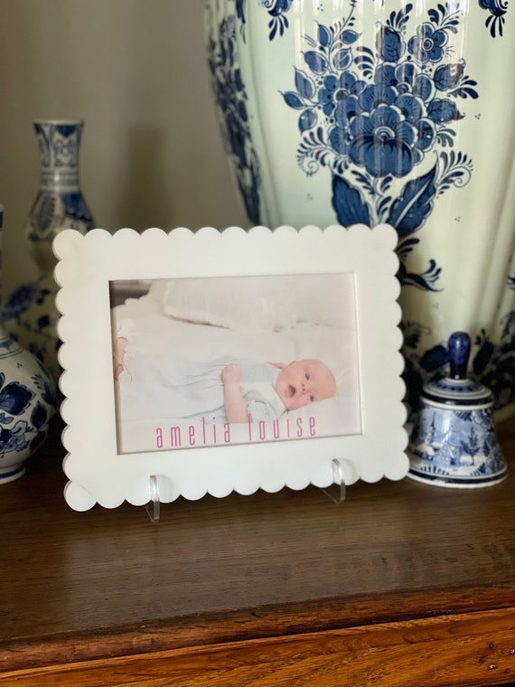 Acrylic Frame With Scallop Edges Wallhanging Standing With Etsy