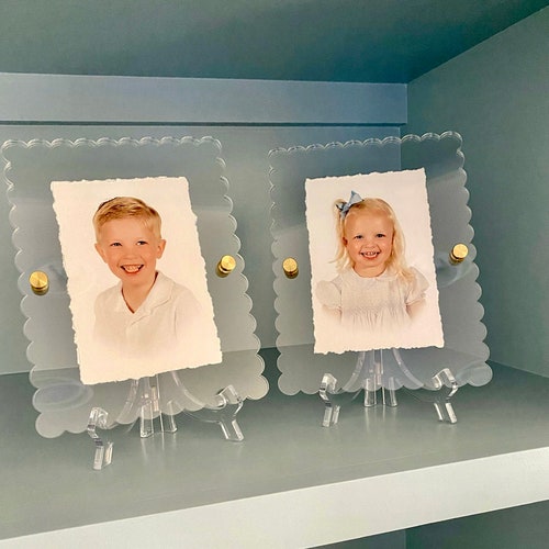 Clear Acrylic Frame With Scalloped Edge Custom Picture Frame Etsy