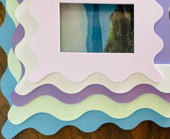 Wavy Edge Acrylic Picture Frame: Pastel Easter Decor, 4x6 Custom Photo Frame