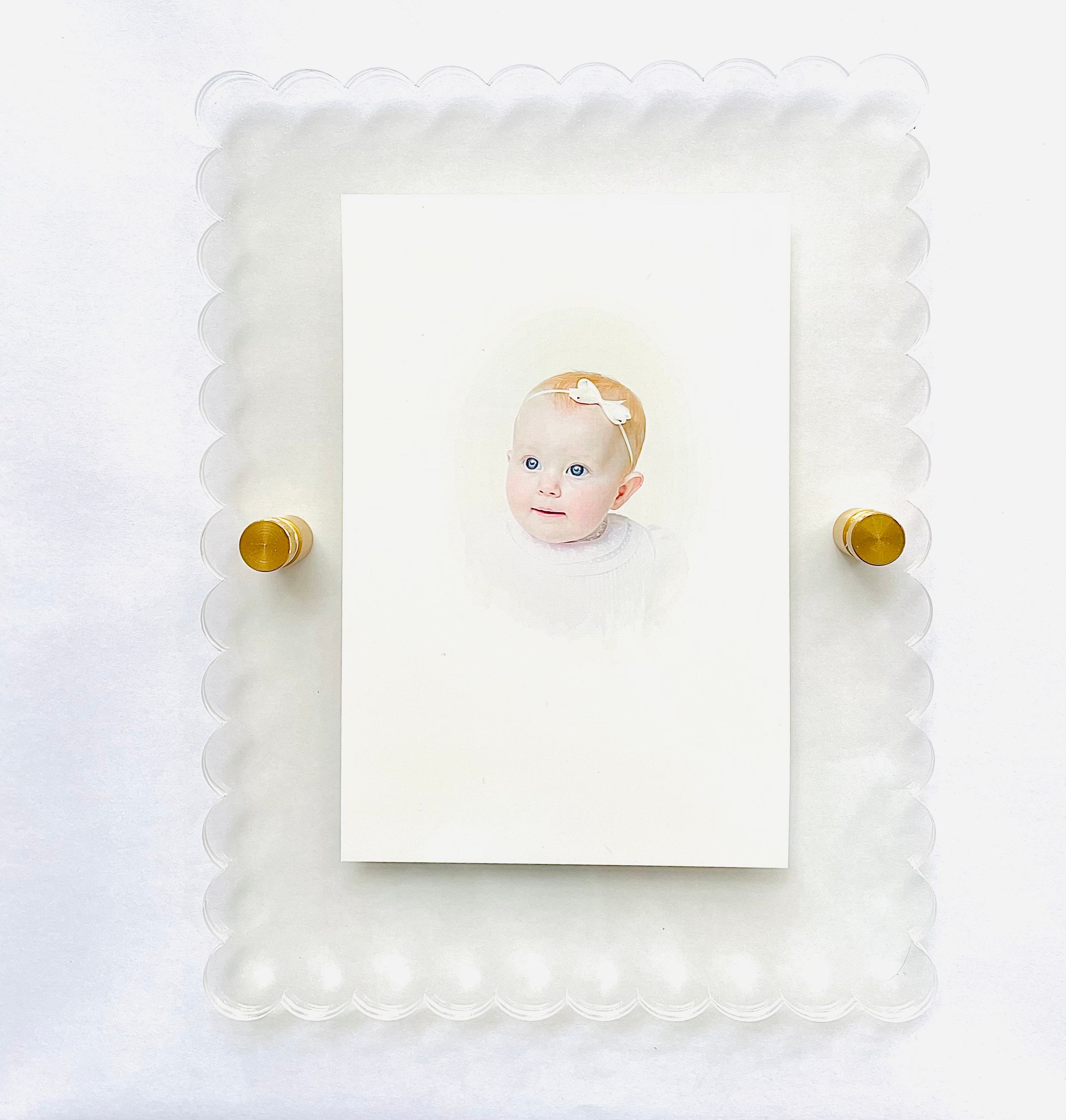 Floating Acrylic Frame With Scalloped Edges Etsy