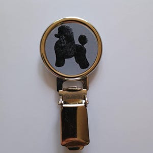 Poodle Dog Show Ring Number Clip