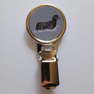 S/H Dachshund Dog Show Ring Number Clip