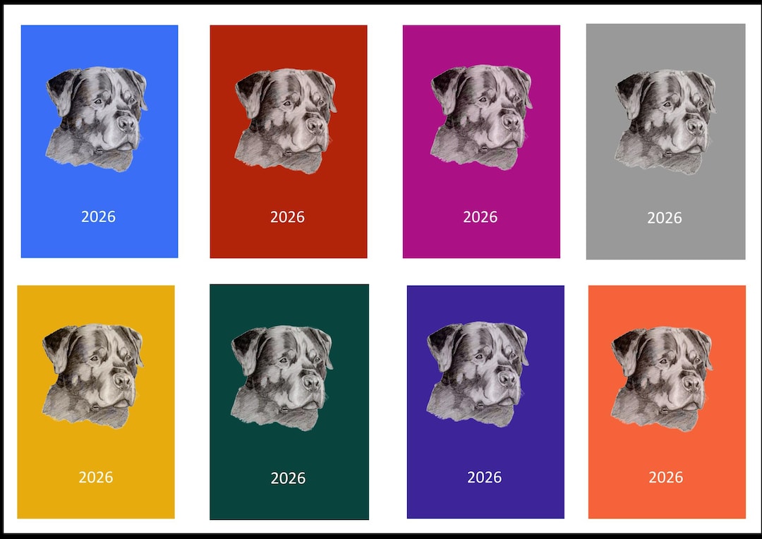 Rottweiler 2026 Week per View Diary: A5 or A6, Dog Show, Normal or ...