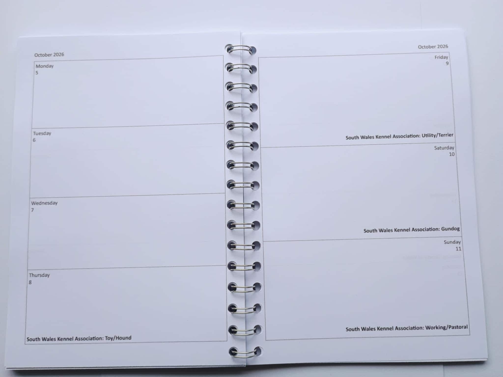 Normal Diaries Shih Tzu 2027 Week per View Diary: A5 or A6, Dog Show, Normal or ...
