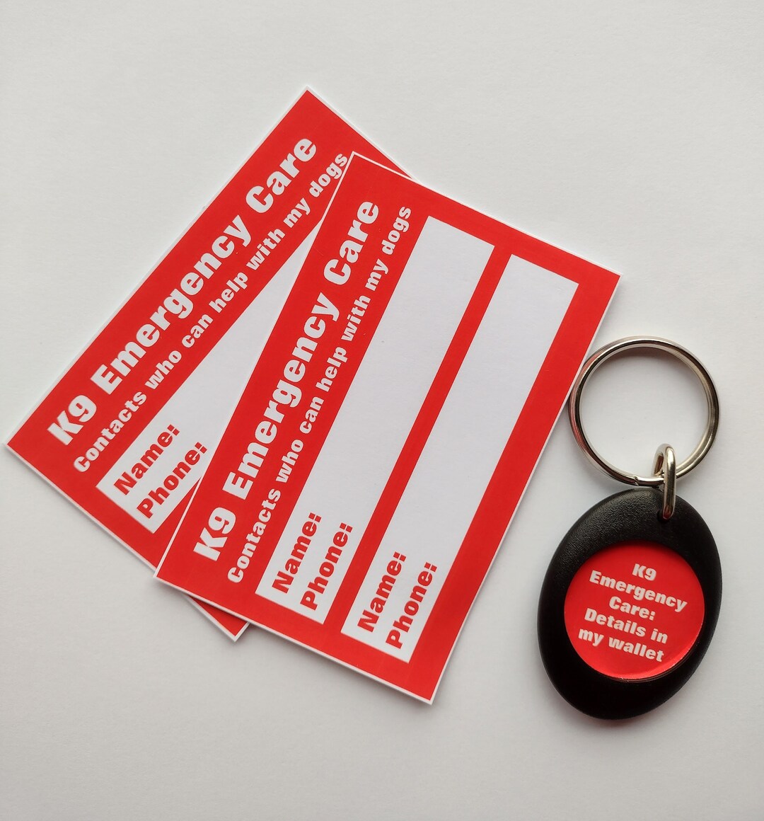 K9 Emergency Care Contact Keyring & Cards by Curiosity Crafts Etsy