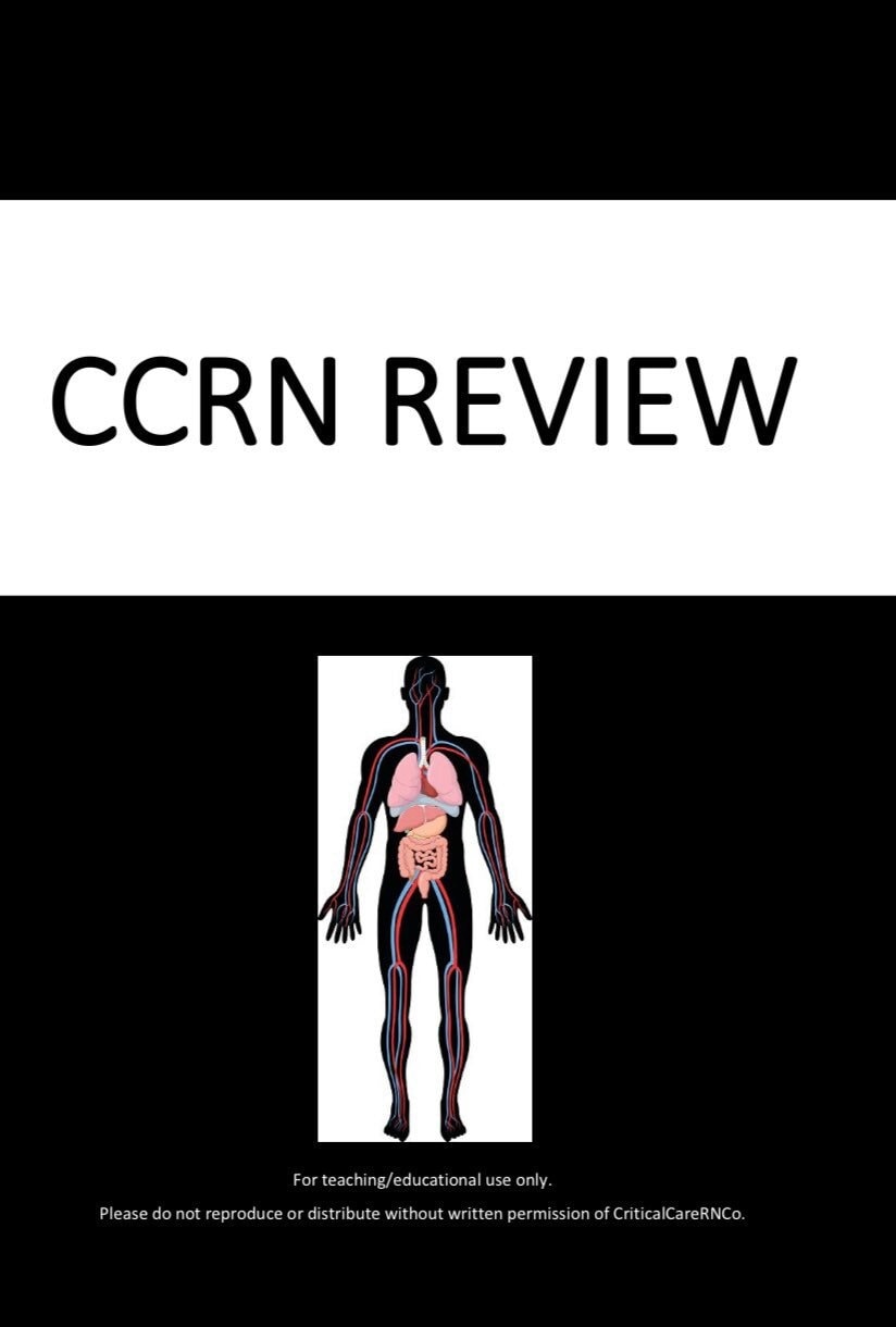 CCRN Exam Review, Exam Study Guide, Cram Sheet, Printable