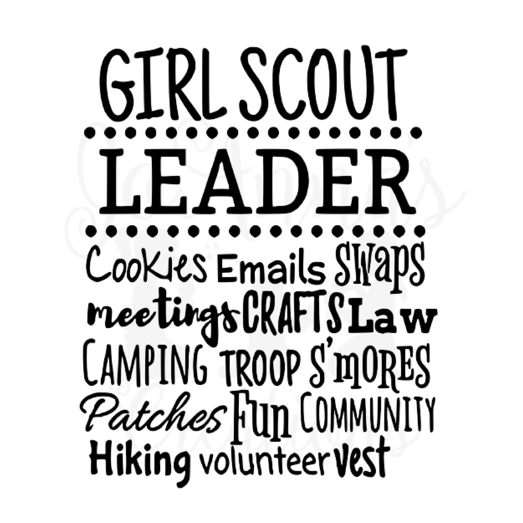 Girl Scout Leader Shirt Design Instant download Digital file Etsy