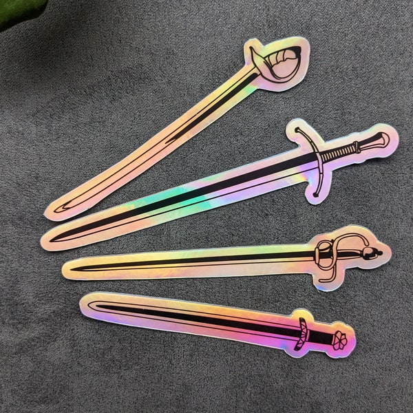 Holographic Historical Sword Stickers