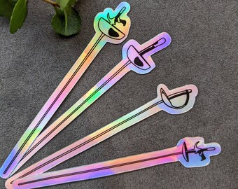 Holographic Fencing Blade Stickers