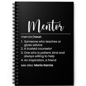 Personalized Mentor Definition Gifts, Personalized Mentor Notebook, Unique Gift Ideas for Coworker, Custom Mentor Gift Idea for women men