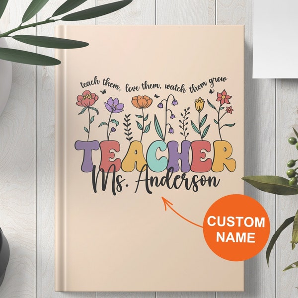 Teacher Gift Personalized Teacher Notebook for School Custom Name Teacher Journal Thank You Teacher Team Gift Teacher Appreciation Gift Bulk