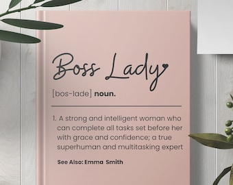 Personalized Boss Lady Definition Hardcover Notebook, Funny New Business Owner Gift for Woman, Gift for Female Manager Birthday Gift for Her