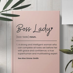 Personalized Boss Lady Definition Hardcover Notebook, Funny New Business Owner Gift for Woman, Gift for Female Manager Birthday Gift for Her