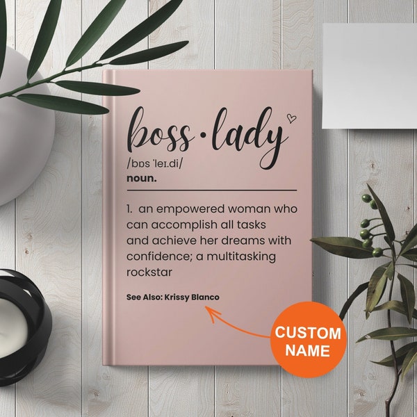 Personalized Boss Lady Definition Hardcover Notebook, Funny New Business Owner Gift for Woman, Gift for Female Manager Birthday Gift for Her