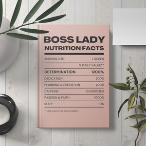 Funny Boss Lady Hardcover Notebook for Woman New Business Owner Gift Female Office Manager Birthday Boss Day Promotion Appreciation for Her