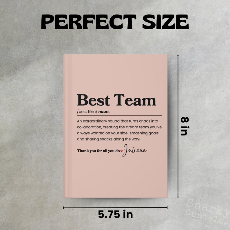 Best Team Personalized Journal, Corporate Gift, Team Appreciation Gift