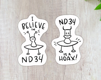 Nancy Drew 34 Sticker | ND34 | Sonny Joon | Alien | Stickers | Funny Stickers | Laptop Stickers | Notebook Stickers | Handmade Stickers