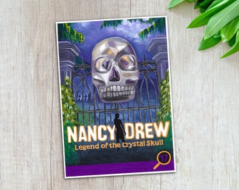 Nancy Drew Legend of the Crystal Skull Game Cover Art | Gouache Painting | Art Print | Giclee