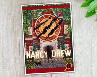 Nancy Drew Warnings at Waverly Academy Game Cover Art | Gouache Painting | Art Print | Giclee