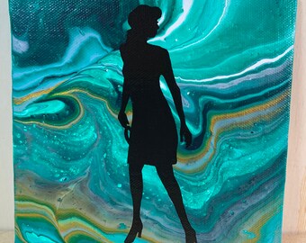 Nancy Drew Acrylic Pour Art | Custom | Canvas Panel