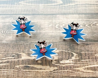 Koko Kringle Cow Pin | Nancy Drew | Acrylic Pin | Girl Detective | Chocolate Mascot