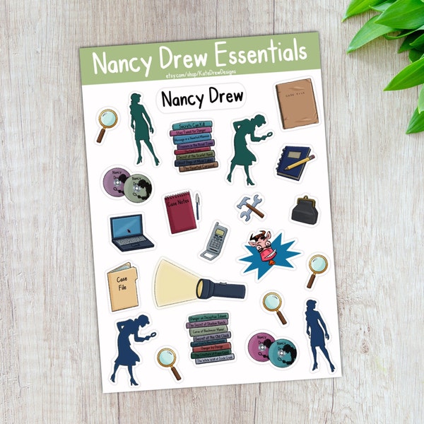 Nancy Drew Stickers | Aesthetic Stickers | Laptop Stickers | Notebook Stickers | Handmade Paper Stickers