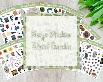 Mega BUNDLE! 12x Nancy Drew Sticker Sheets | Handmade Paper Stickers