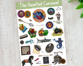 Nancy Drew CAR Stickers | The Haunted Carousel | Aesthetic Stickers | Laptop Stickers | Notebook Stickers | Handmade Paper Stickers