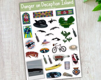 Nancy Drew DDI Stickers | Danger on Deception Island | Aesthetic Stickers | Laptop Stickers | Notebook Stickers | Handmade Paper Stickers