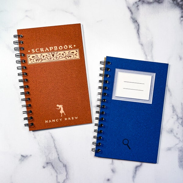 Nancy Drew Scrapbook Notebook | Case Journal | Sketchbook | Girl Detective | Lined | Blank | Spiral Notebook
