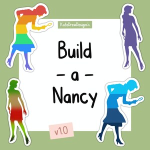 CUSTOM Build-a-Nancy Drew Silhouette Stickers | Sticker | Stickers for Laptop - Notebook - Water Bottle - Hydroflask - Phone Case