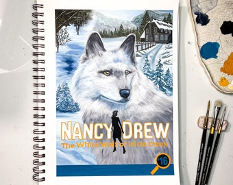 ORIGINAL Painting | The White Wolf of Icicle Creek | Gouache Painting | Nancy Drew | Original Art | Original Artwork