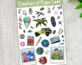 Nancy Drew CRE Stickers | Creature of Kapu Cave | Aesthetic Stickers | Laptop Stickers | Notebook Stickers | Handmade Paper Stickers