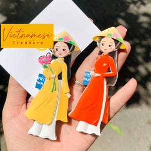 Combo 3 PSC Memories on Display: Vietnamese Souvenir Magnets (Girl, 10cm) Vietnam pictures - Gifts - Vietnam souvenirs