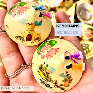 Combo 3 PSC Non la - Keychain hats with pictures of landmarks - Vietnam pictures - Gifts - Vietnam souvenirs
