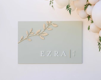 Modern Traditional Korean Dohl Wood Name Banner - Baekil 백일 100th Day, Korean First Birthday 첫돌, Doljanchi, Handmade, Hand crafted