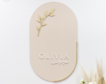 Nursery Decor, Name Sign, Wood Name Banner - Baekil 백일 100th Day, Korean First Birthday 첫돌, Doljanchi, Handmade, Hand crafted
