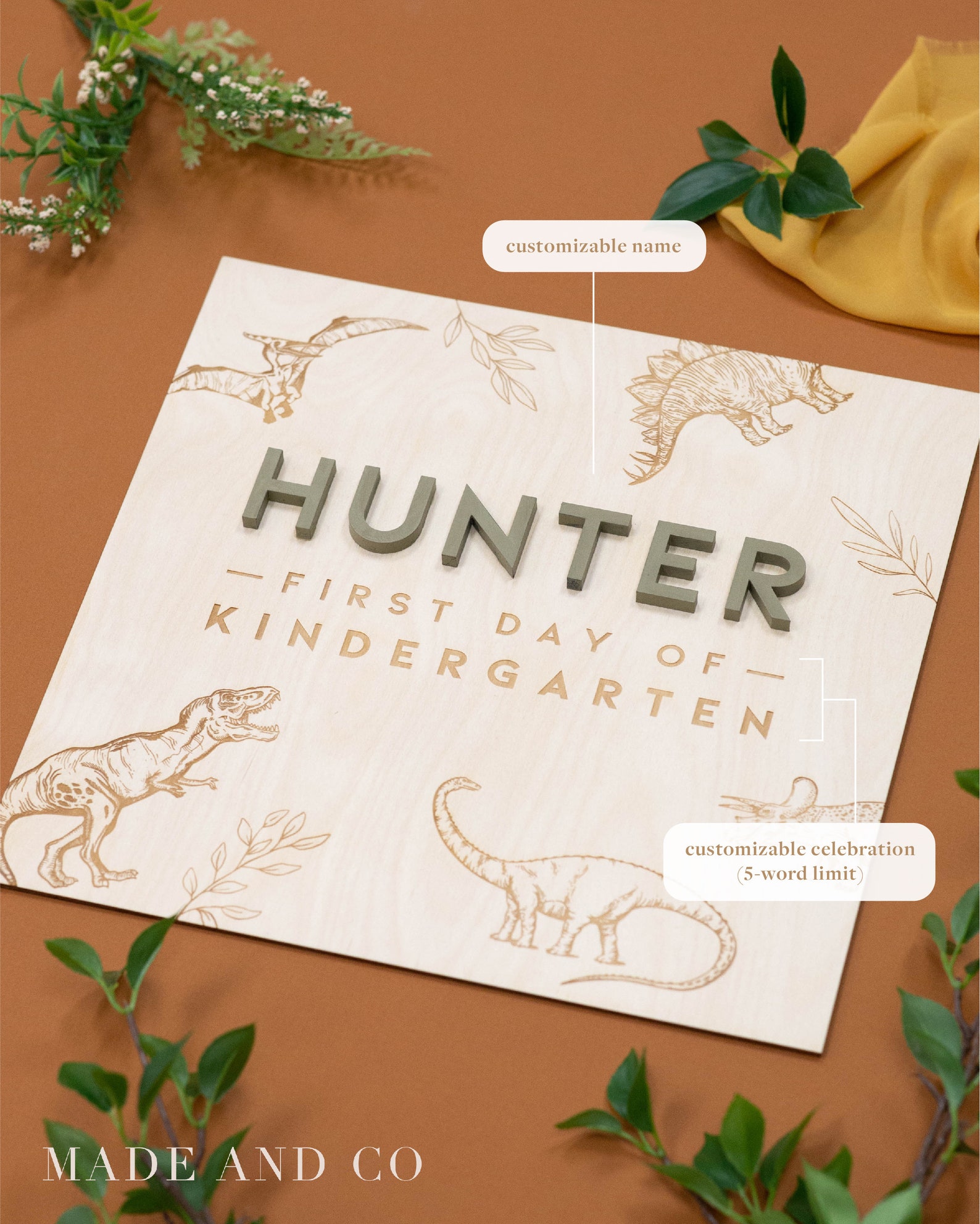 Wooden Dinosaur Name Sign - Handmade, Hand Crafted, Jurassic Park ...