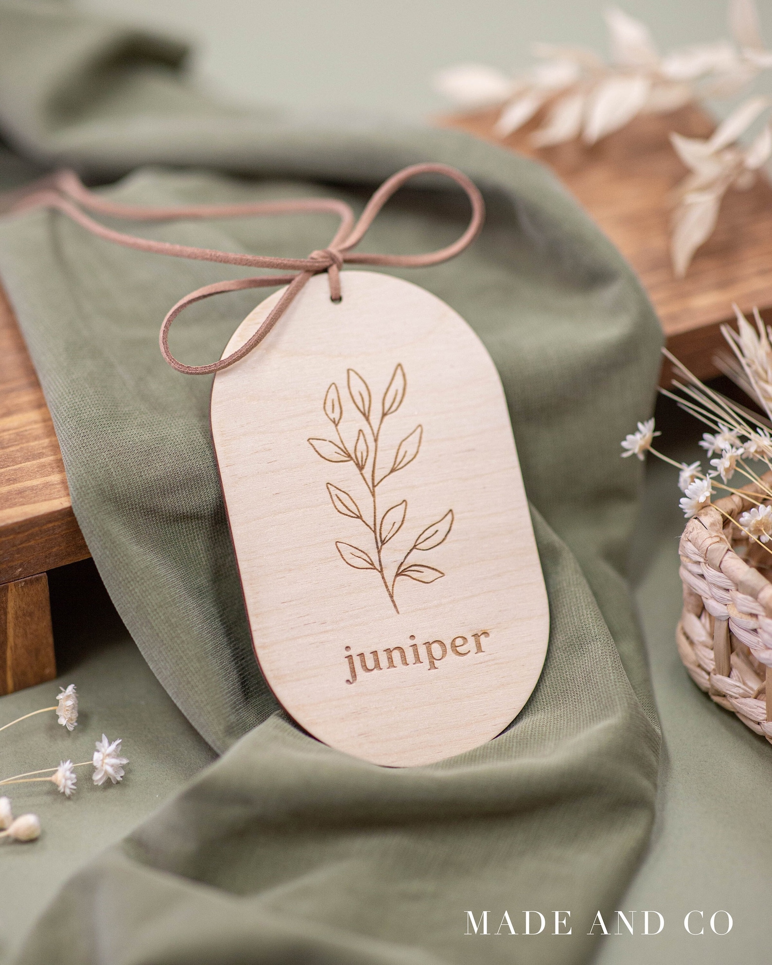 Custompersonalized Name Gift Tags Engraved Natural Etsy