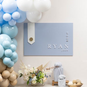 Modern Traditional Korean Dohl Wood Name Banner - Baekil 백일 100th Day, Korean First Birthday 첫돌, Doljanchi, Handmade, Hand crafted