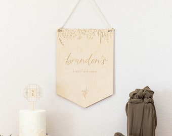 CUSTOM - Modern Traditional Korean Dohl Wood Banner Name Sign -  Baekil 백일 100th Day, Korean First Birthday 첫돌, Doljanchi, Decoration
